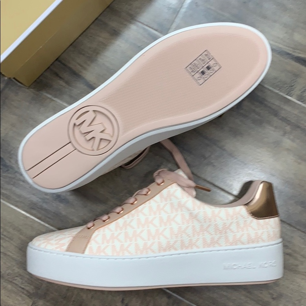 MICHAEL KORS POPPY LACE UP MINI MK LOGO PVC PINK - Picture 13 of 16